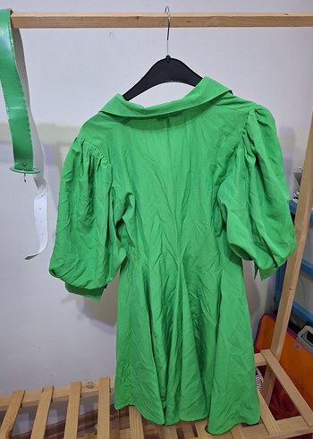 Yeşil Midi Düğmeli elbise - Görsel 2