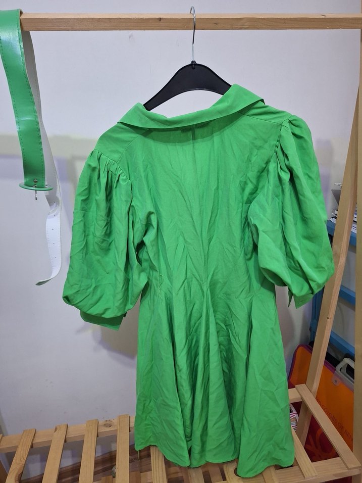 Yeşil Midi Düğmeli elbise - Görsel 2