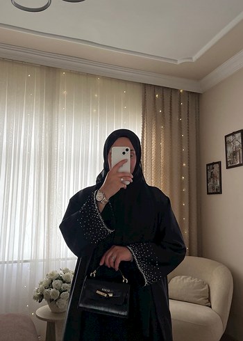 Nakış Detaylı Siyah abaya - Görsel 2