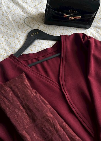 Bordo abaya - Görsel 4