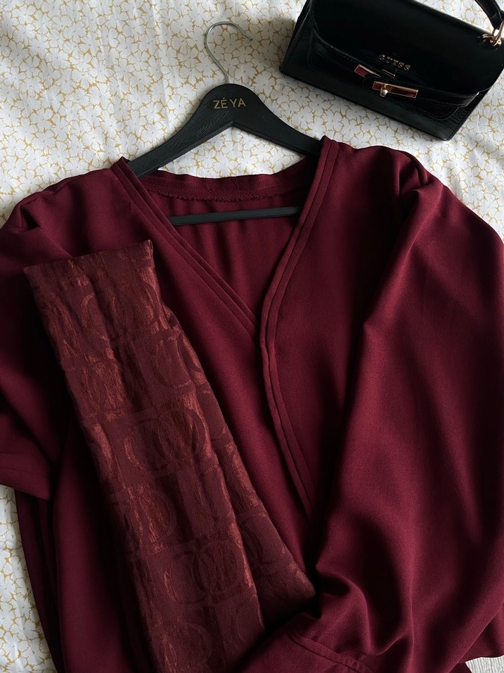 Bordo abaya - Görsel 5