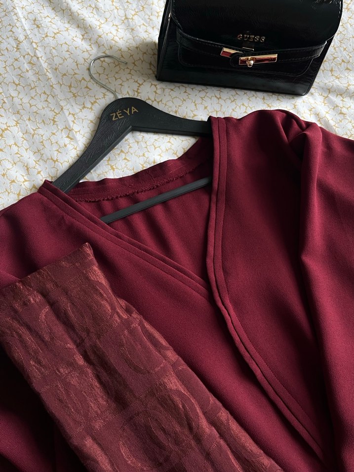 Bordo abaya - Görsel 4