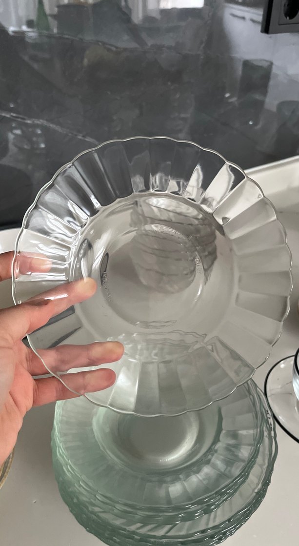 12 lı cam tabak seti - Görsel 3