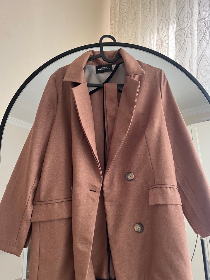 Camel Rengi Midi Süet Kemerli Kadın Kaban - Görsel 5