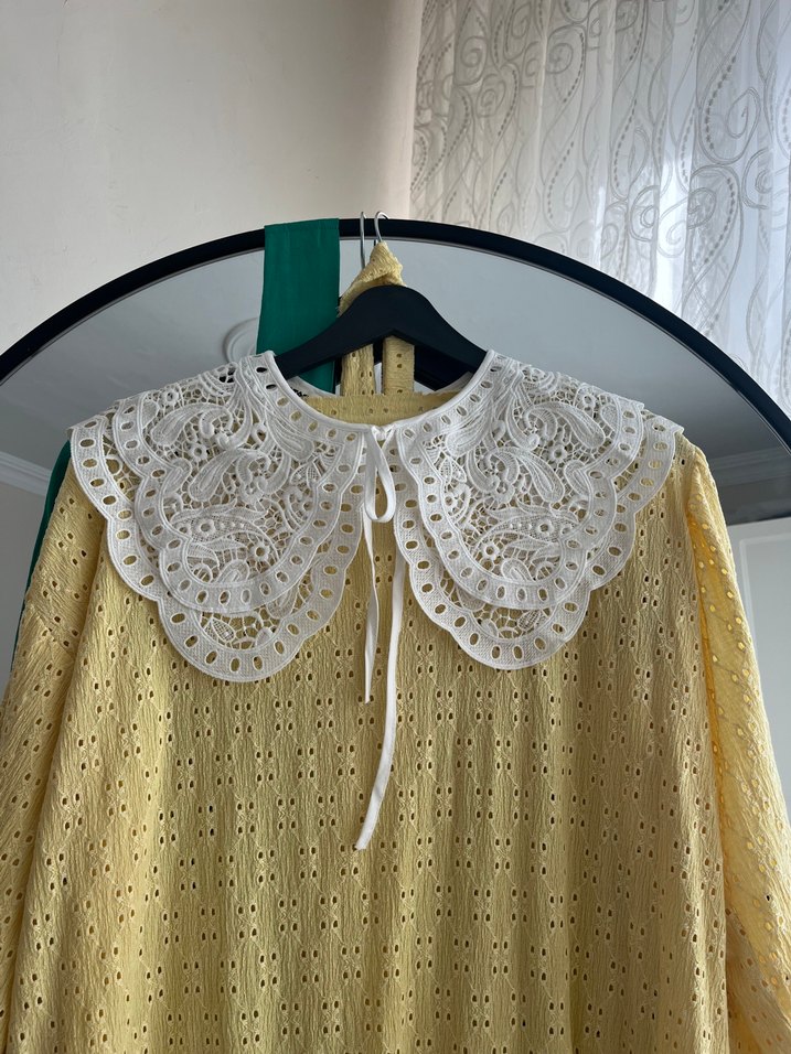 Sarı Bohem Uzun Salaş Elbise - Görsel 4