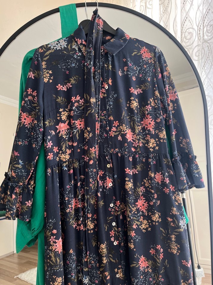 Çiçek Desenli Bohem Uzun Elbise - Görsel 2