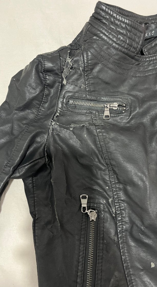 Oxxo Kadın Siyah Deri Biker Mont - Görsel 2