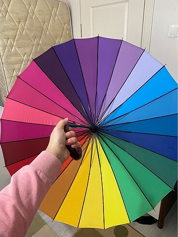 Rengarenk büyük boy şemsiye - Görsel 5