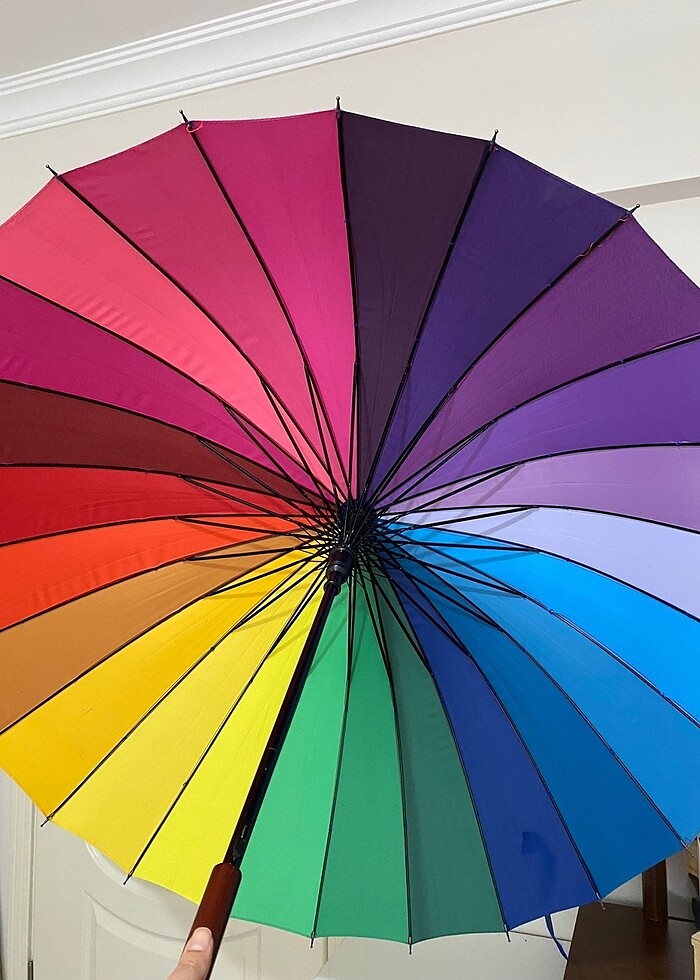 Rengarenk büyük boy şemsiye - Görsel 3