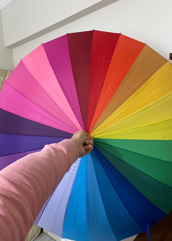 Rengarenk büyük boy şemsiye - Görsel 4