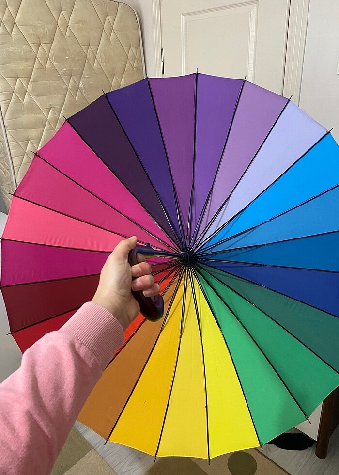 Rengarenk büyük boy şemsiye - Görsel 5