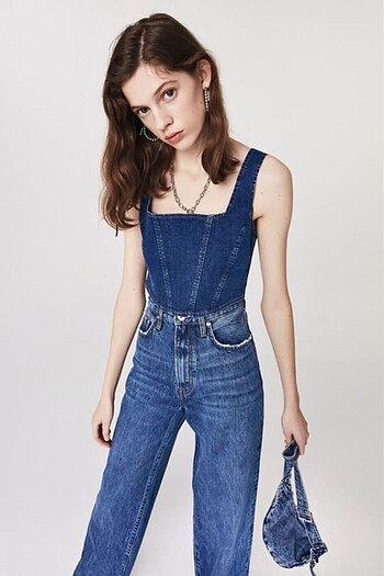 Twist Jean Crop İndigo
