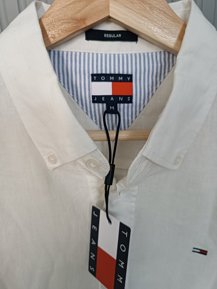 Erkek Beyaz Keten Uzun Kollu Gömlek - Görsel 2