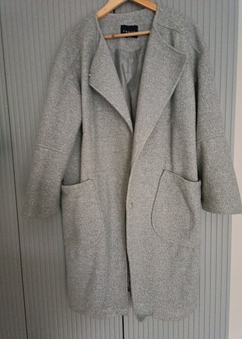 Pruva Marka-Gri Oversize Kadın Kaban-L Beden - Görsel 3