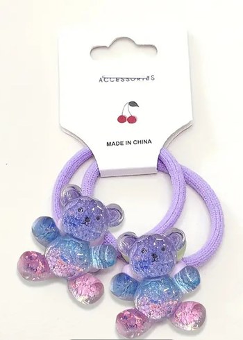 Renkli Ayıcık Figürlü Elastik Saç Tokaları - Görsel 5