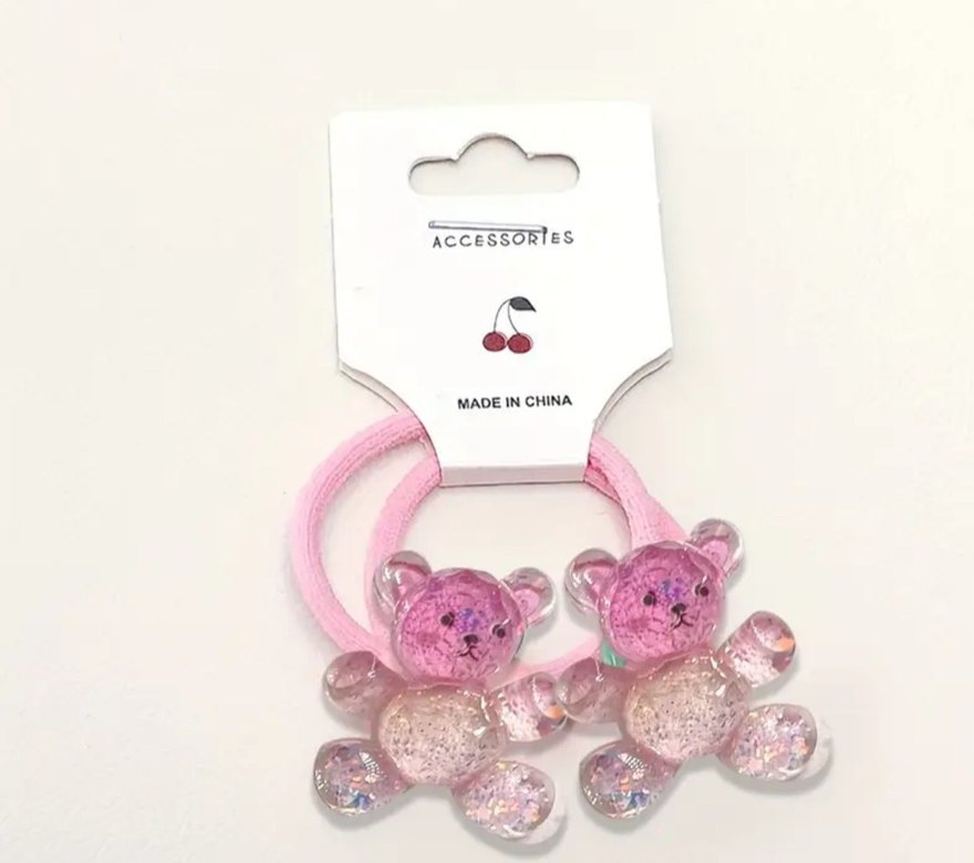 Renkli Ayıcık Figürlü Elastik Saç Tokaları - Görsel 4