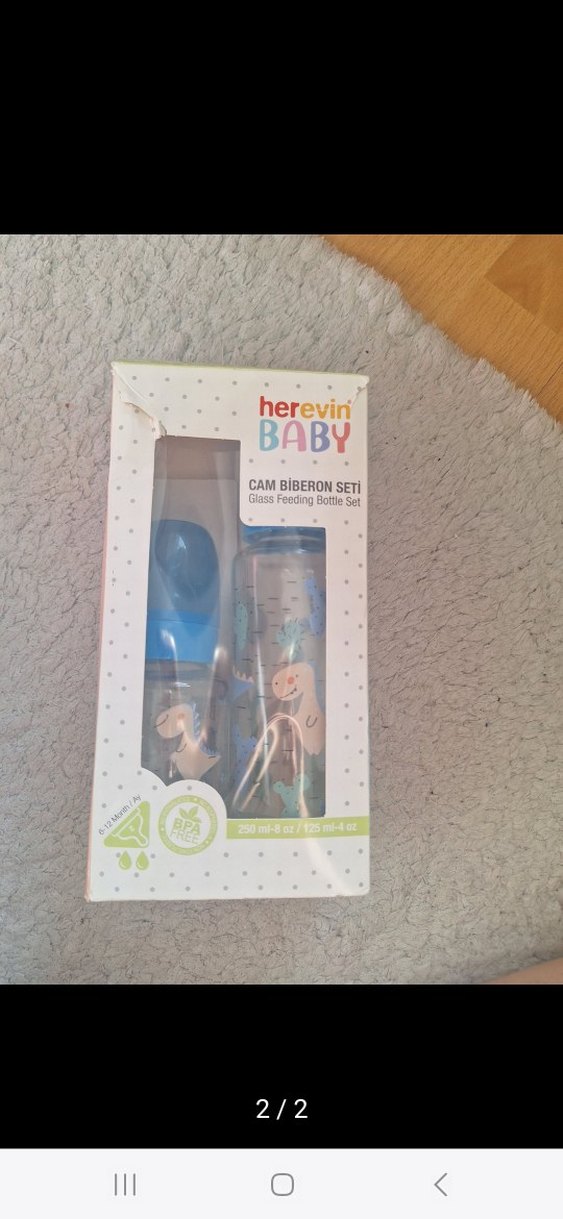 Herevin Baby Mavi Cam Biberon Seti 2'li - Görsel 2