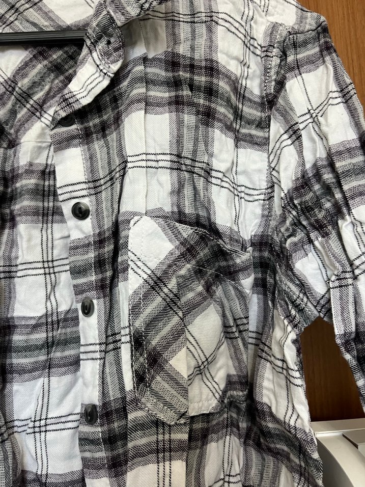 Kadın Gri Bağlama Desenli Gömlek - Görsel 2