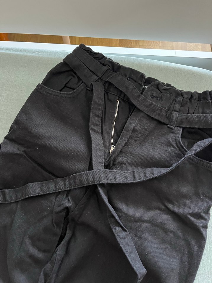 Kemerli Siyah Pantolon - Görsel 2