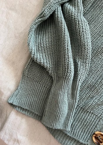 Mint yeşili Düğmeli Kadın Triko Hırka - Görsel 3