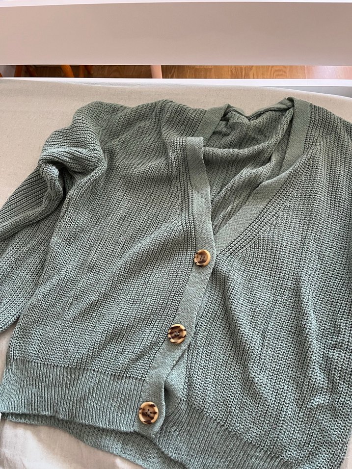 Mint yeşili Düğmeli Kadın Triko Hırka - Görsel 2