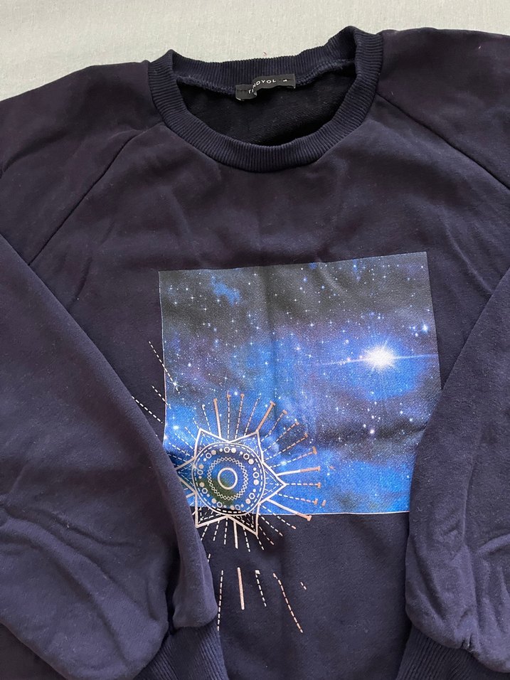 Mavi Baskılı Rahat Kesim Sweatshirt - Görsel 2