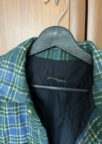 Düğmeli Koyu Yeşil Ekose Kadın Ceket Gömlek - Görsel 2