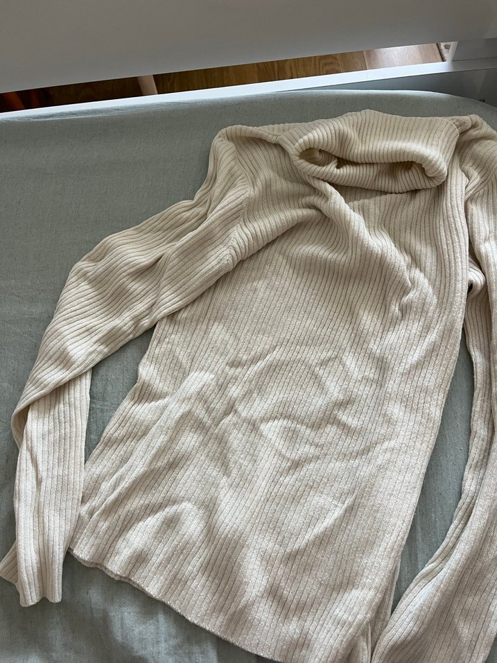 Beyaz Kadın Triko Boğazlı Kazak - Görsel 3