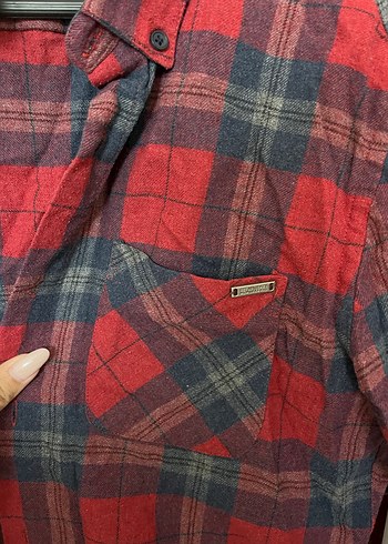 Kadın Kırmızı Kareli Uzun Kollu Gömlek - Görsel 2