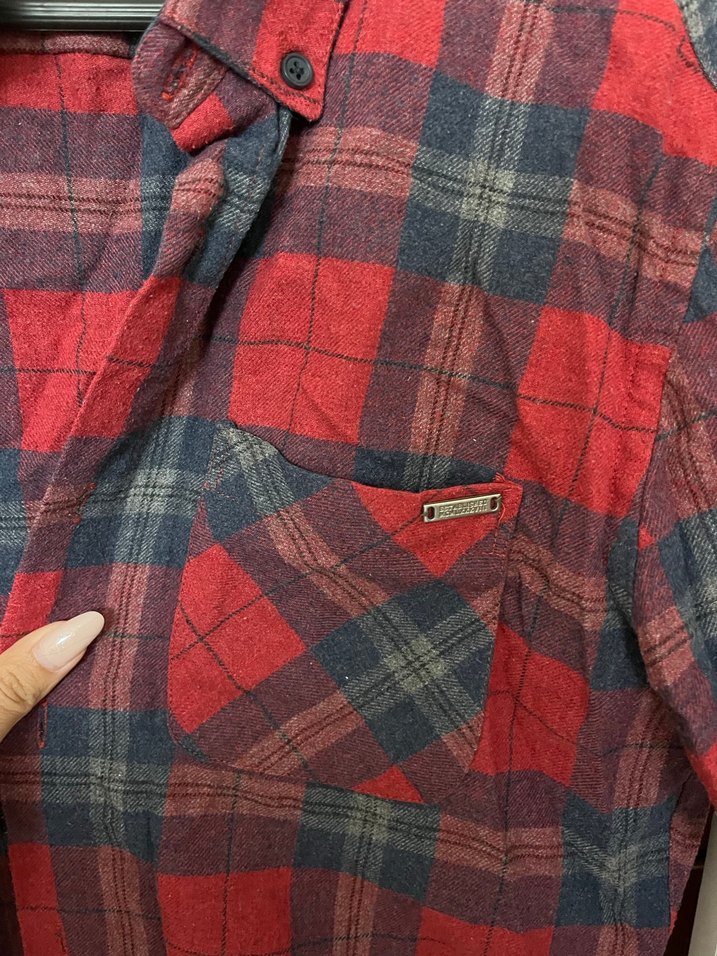 Kadın Kırmızı Kareli Uzun Kollu Gömlek - Görsel 2