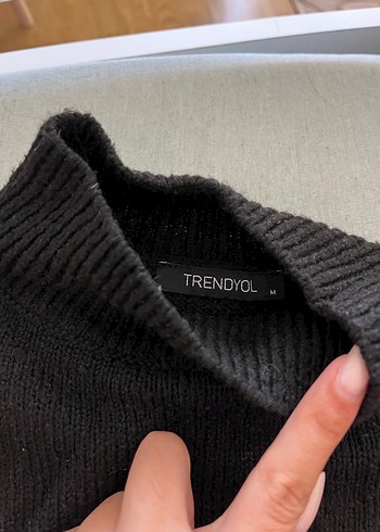 Nakışlı Siyah Kadın Triko Kazak - Görsel 3