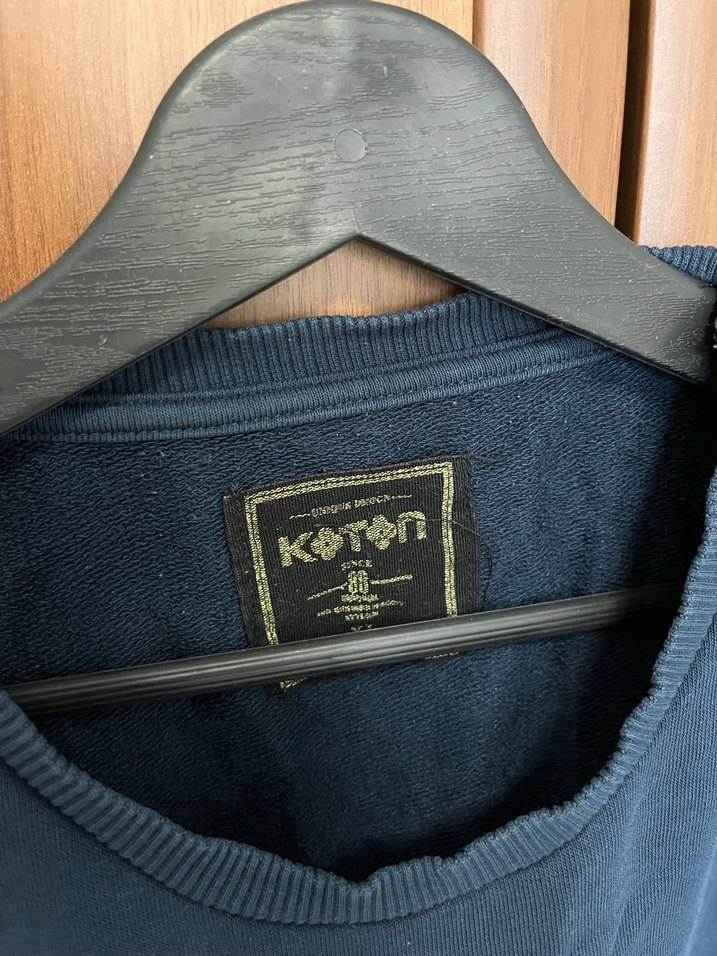 Gri Mavi Baskılı Oversize Sweatshirt - Görsel 2