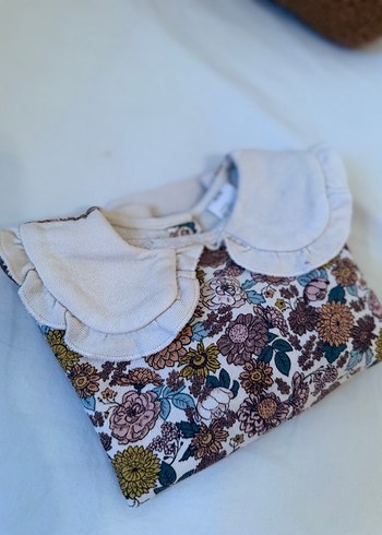 HM Kız Çocuk Renkli Çiçek Desenli Gömlek - Görsel 3