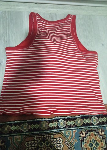 Kırmızı Çizgili Kadın Atlet - Görsel 3