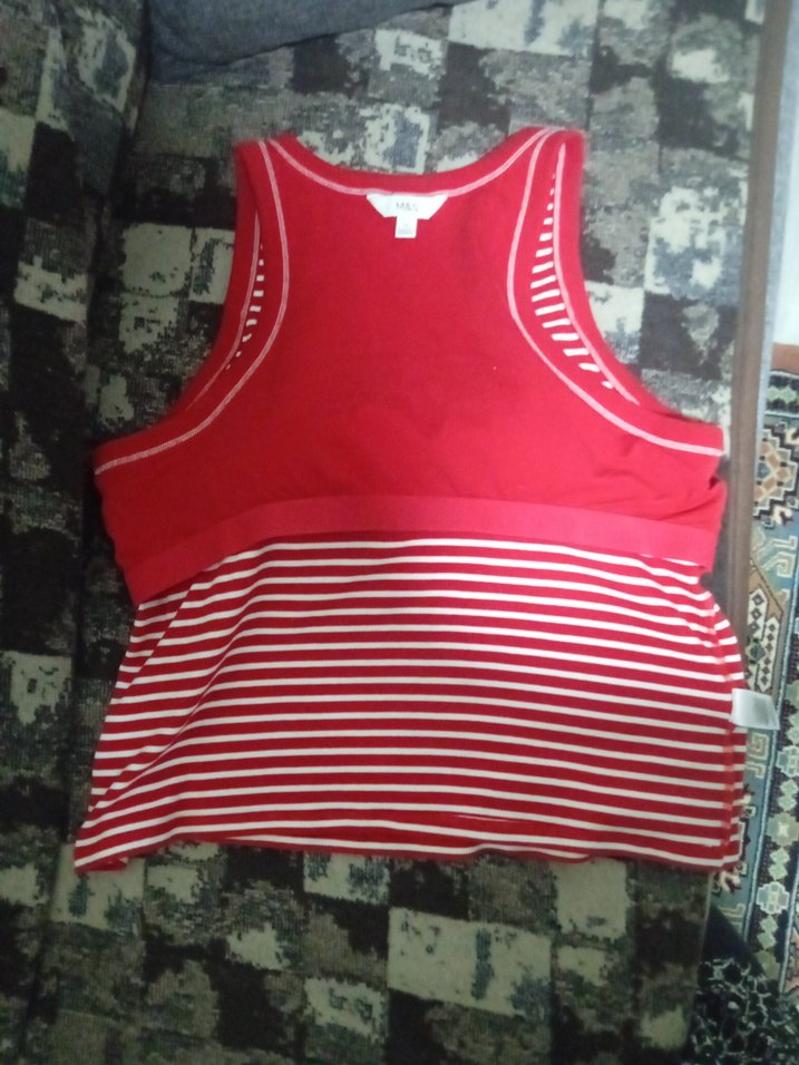 Kırmızı Çizgili Kadın Atlet - Görsel 5