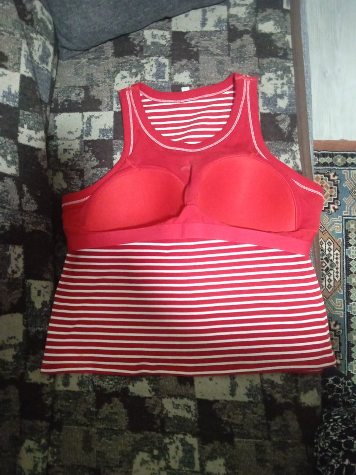 Kırmızı Çizgili Kadın Atlet - Görsel 4