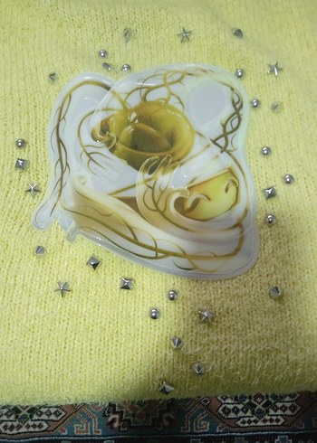 Sarı Örgü Kadın Kazak - Görsel 3