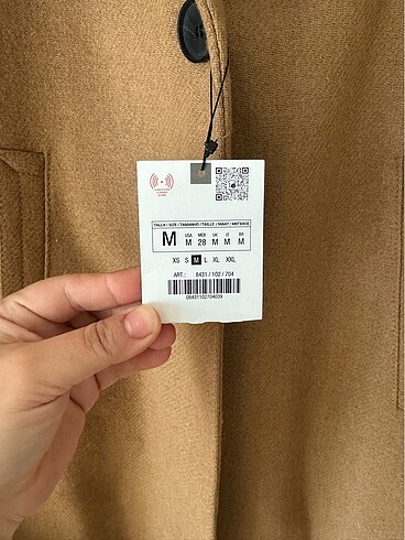 m Beden ZARA YÜN KARIŞIMLI KABAN