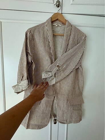 KOTON ÇİZGİLİ BLAZER CEKET
