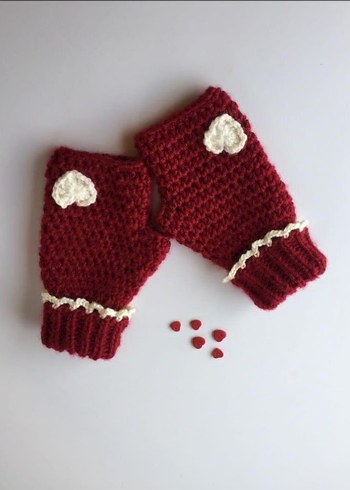 Örgü Yarım Parmak Kadın Eldiven AÇIKLAMAYI OKUYUN - Görsel 9