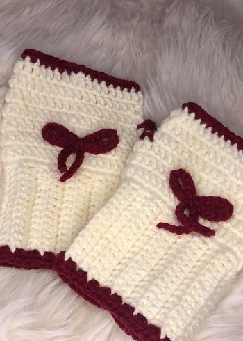 Örgü Yarım Parmak Kadın Eldiven AÇIKLAMAYI OKUYUN - Görsel 7