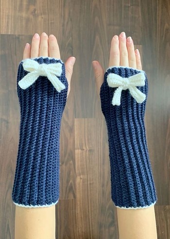 Örgü Yarım Parmak Kadın Eldiven AÇIKLAMAYI OKUYUN - Görsel 3
