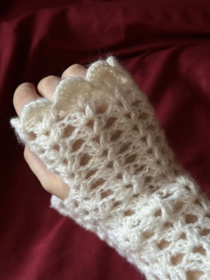 Örgü Yarım Parmak Kadın Eldiven AÇIKLAMAYI OKUYUN - Görsel 4