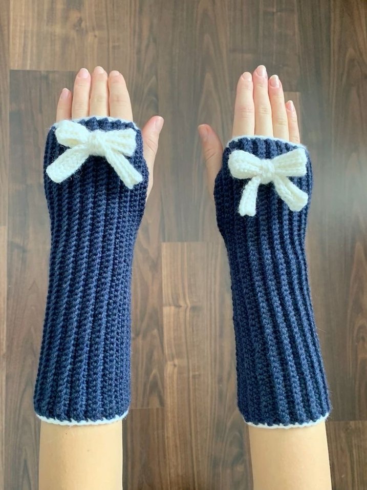 Örgü Yarım Parmak Kadın Eldiven AÇIKLAMAYI OKUYUN - Görsel 3