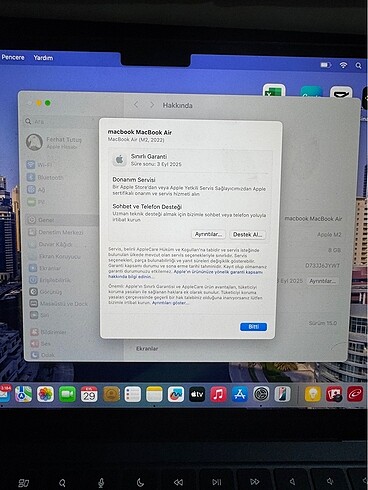 Tertemiz Garantili Mac Air Book M2
