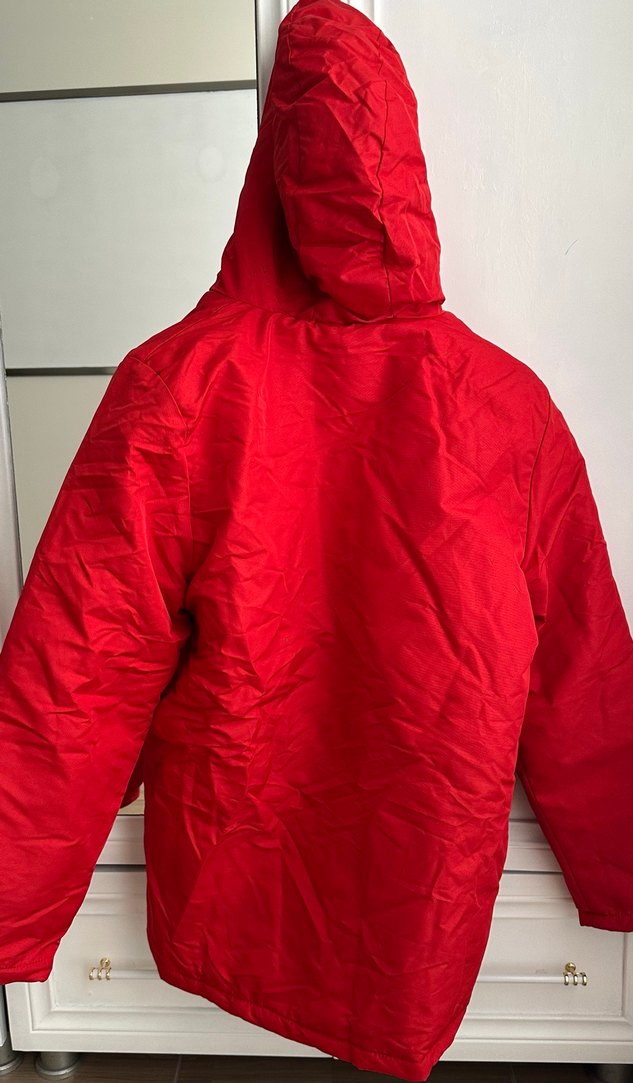 Kadın Kırmızı Uzun Düğmeli Streetwear Mont Bedeni 13 14 Yaştır. - Görsel 3