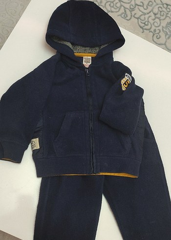 Kapüşonlu Fermuarlı Lacivert Bebek Takımı
