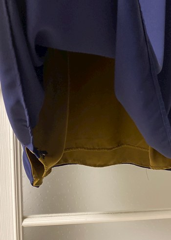 Lacivert Uzun Kollu Kadın Bornoz - Görsel 3