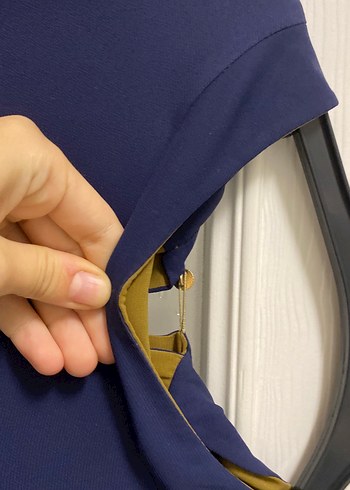 Lacivert Uzun Kollu Kadın Bornoz - Görsel 4