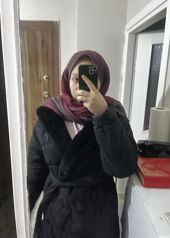 Siyah Kemerli Midi Kadın Kaban - Görsel 2